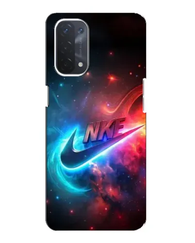 Чехол для OPPO A74 (5G) с картинкой «Огненный логотип Nike»