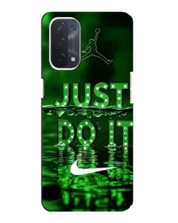 Чехол для OPPO A74 (5G) с картинкой «Зеленый неоновый Nike»