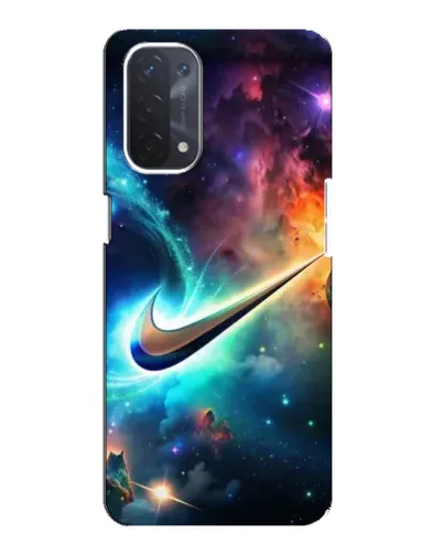 Чехол для OPPO A74 (5G) с картинкой «Космический Nike Swoosh»