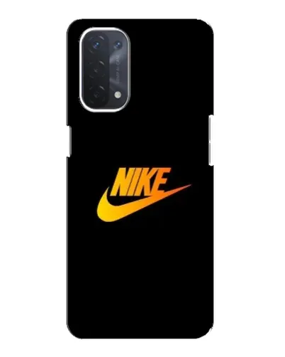 Чехол для OPPO A74 (5G) с картинкой «Золотой логотип Nike»