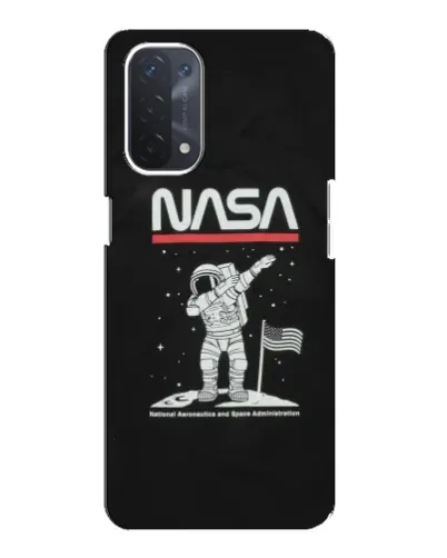 Чехол для OPPO A74 (5G) с картинкой «NASA — шагаем по Луне»