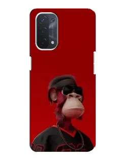 Чехол для OPPO A74 (5G) с картинкой «Bored Ape в красном»