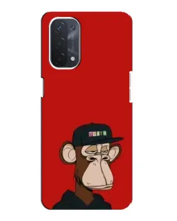 Чехол для OPPO A74 (5G) с картинкой «Bored Ape — красный фон»