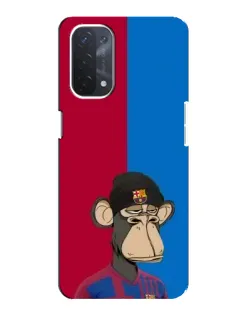 Чехол для OPPO A74 (5G) с картинкой «Bored Ape — фанат Барсы»