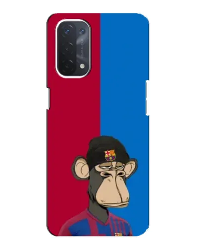 Чехол для OPPO A74 (5G) с картинкой «Bored Ape — фанат Барсы»