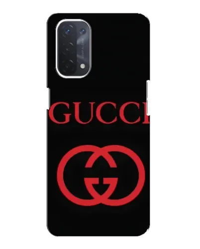 Чехол для OPPO A74 (5G) с картинкой «Gucci — красный логотип»