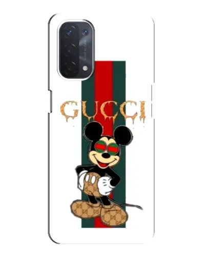Чехол для OPPO A74 (5G) с картинкой «Микки Маус Gucci — полосы»