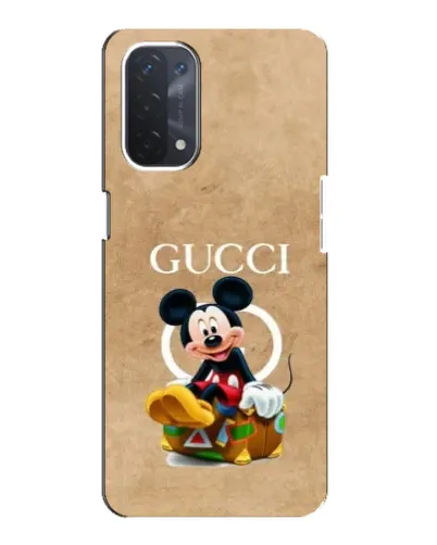 Чехол для OPPO A74 (5G) с картинкой «Микки Маус Gucci — крафт»