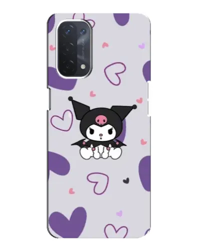 Чехол для OPPO A74 (5G) с картинкой «Kuromi и лавандовые сердца»