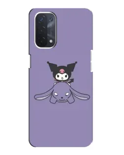 Чехол для OPPO A74 (5G) с картинкой «Kuromi на лиловом фоне»