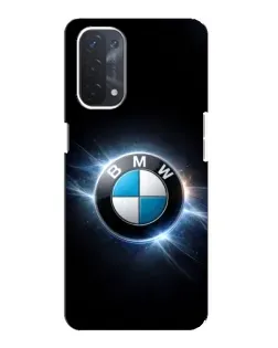 Чехол для OPPO A74 (5G) с картинкой «BMW — неоновое сияние»