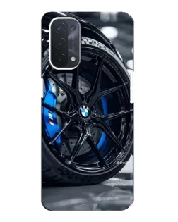 Чехол для OPPO A74 (5G) с картинкой «Колесо BMW вблизи»