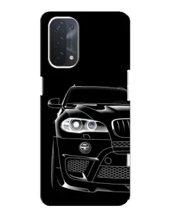Чехол для OPPO A74 (5G) с картинкой «Темный силуэт BMW»