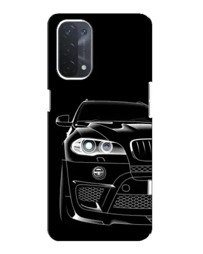 Чехол для OPPO A74 (5G) с картинкой «Темный силуэт BMW»