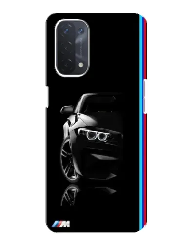 Чехол для OPPO A74 (5G) с картинкой «Силуэт BMW в темноте»