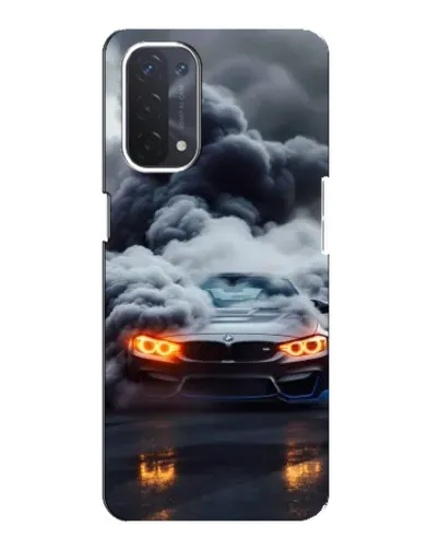 Чехол для OPPO A74 (5G) с картинкой «BMW в дыму»