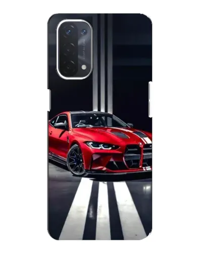 Чехол для OPPO A74 (5G) с картинкой «Красная BMW на дороге»