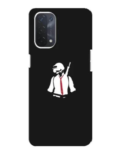 Чехол для OPPO A74 (5G) с картинкой «PUBG — силуэт воина»