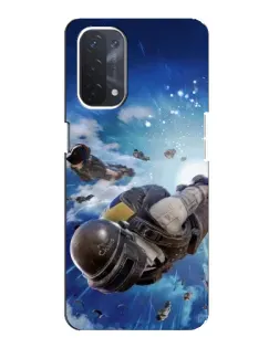 Чехол для OPPO A74 (5G) с картинкой «Десант PUBG — прыжок»