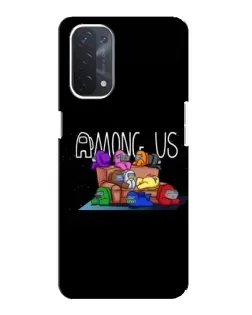 Чехол для OPPO A74 (5G) с картинкой «Логотип Among Us»