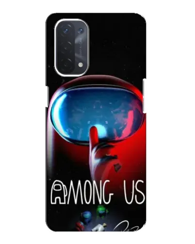 Чехол для OPPO A74 (5G) с картинкой «Красный импостер — макро»