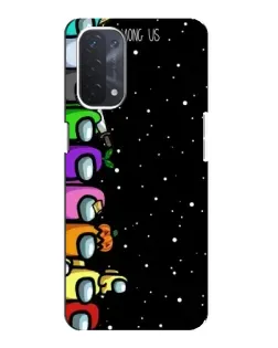 Чехол для OPPO A74 (5G) с картинкой «Команда Among Us»