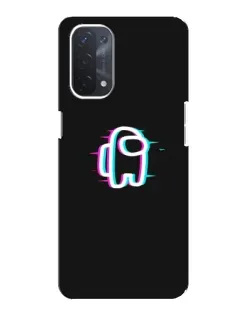 Чехол для OPPO A74 (5G) с картинкой «Among Us неон»