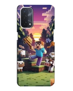 Чехол для OPPO A74 (5G) с картинкой «Стив на ферме»