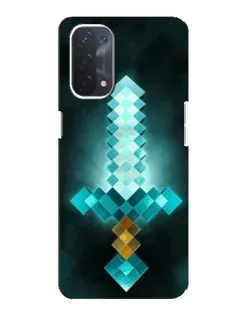 Чехол для OPPO A74 (5G) с картинкой «Алмазный меч неон»