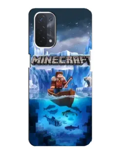 Чехол для OPPO A74 (5G) с картинкой «Minecraft ледяной мир»