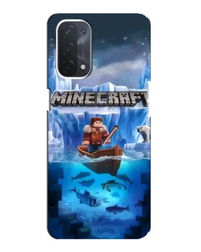 Чехол для OPPO A74 (5G) с картинкой «Minecraft ледяной мир»