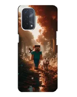 Чехол для OPPO A74 (5G) с картинкой «Стив в лесу»