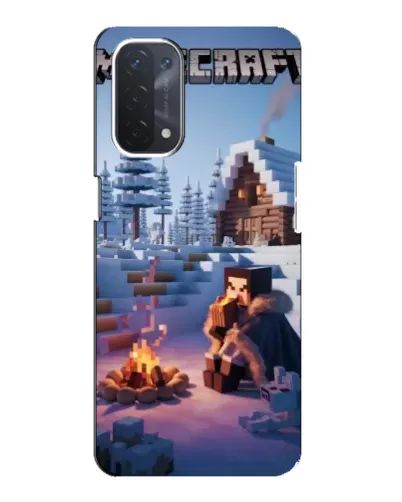 Чехол для OPPO A74 (5G) с картинкой «Зимний Minecraft»