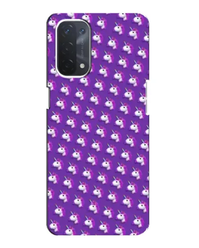 Чехол для OPPO A74 (5G) с картинкой «Единороги на фиолетовом»
