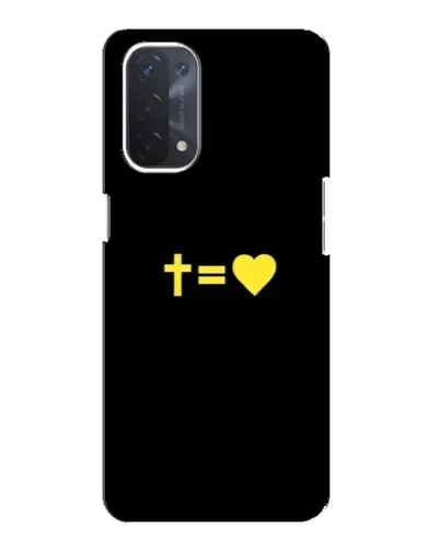 Чехол для OPPO A74 (5G) с картинкой «Сердце и Крест»