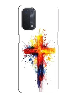 Чехол для OPPO A74 (5G) с картинкой «Акварельный крест»