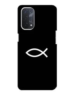 Чехол для OPPO A74 (5G) с картинкой «Символ рыбы Jesus»