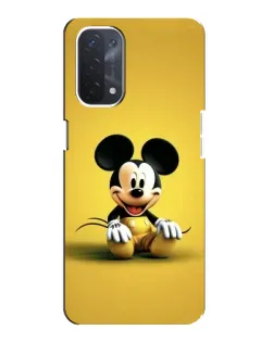 Чехол для OPPO A74 (5G) с картинкой «Микки на желтом»