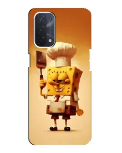 Чехол для OPPO A74 (5G) с картинкой «Губка Боб повар»