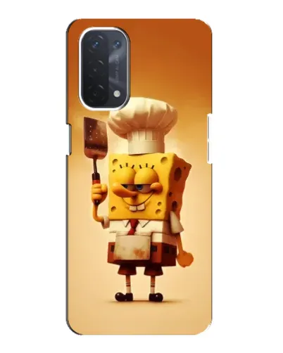 Чехол для OPPO A74 (5G) с картинкой «Губка Боб повар»