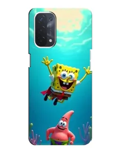 Чехол для OPPO A74 (5G) с картинкой «Спанч Боб под водой»