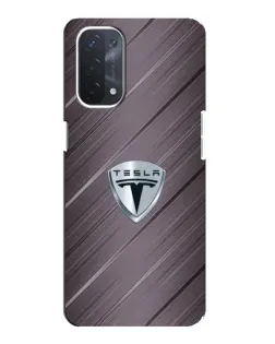 Чехол для OPPO A74 (5G) с картинкой «Металлическая текстура Tesla»