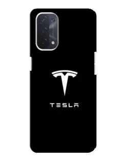 Чехол для OPPO A74 (5G) с картинкой «Tesla White Logo»