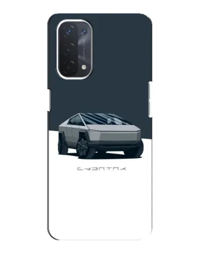 Чехол для OPPO A74 (5G) с картинкой «Серебристый Cybertruck Tesla»