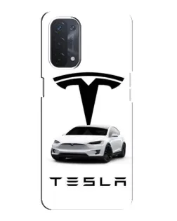 Чехол для OPPO A74 (5G) с картинкой «Tesla White Style»