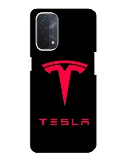 Чехол для OPPO A74 (5G) с картинкой «Tesla Red Logo»