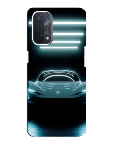 Чехол для OPPO A74 (5G) с картинкой «Tesla в неоне»
