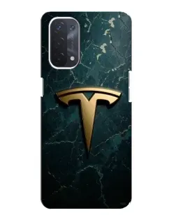 Чехол для OPPO A74 (5G) с картинкой «Мраморная Tesla Gold»