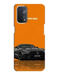 Чехол для OPPO A74 (5G) с картинкой «Оранжевый Mercedes AMG»