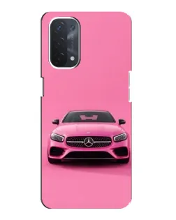 Чехол для OPPO A74 (5G) с картинкой «Розовый Mercedes AMG»